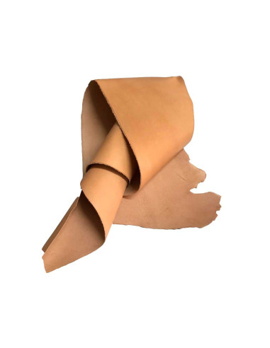 Jupe en cuir de vachette beige