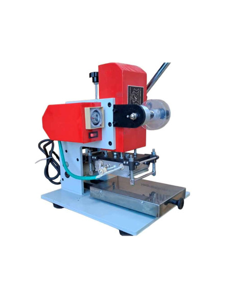 Máquina de timbar o grabar con calor y soporte para el papel
