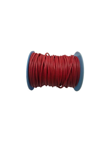 Cordoncino di Cuoio Rotondo da 3mm in Rosso.