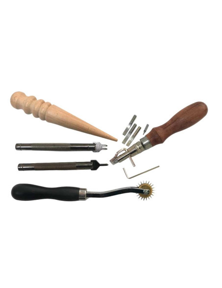Kit de Ferramentas para Costura e Acabamento de Bordas em Couro