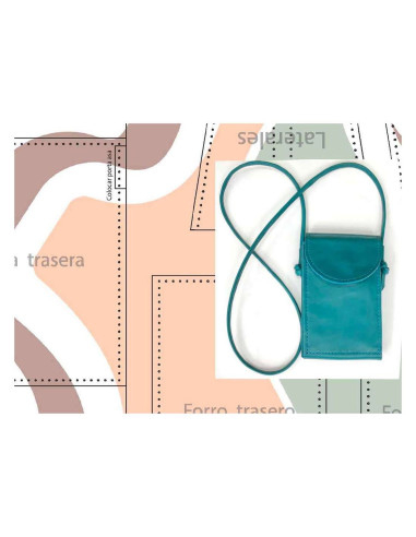 Kit de padrão de bolsa de couro e suporte para smartphone | Curtidos Cabezas
