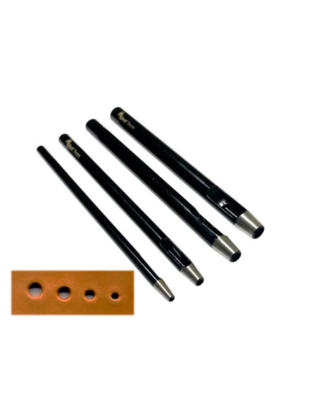 Ensemble de poinçons pour cuir. Tailles variées.