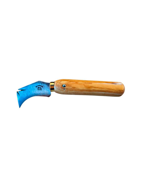Cuchillo Serpette con Pliegue y Mango de Madera