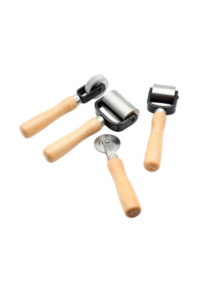 Glattwalze für Lederarbeiten Vergez Blanchard – Holzgriff, 40 / 60 mm