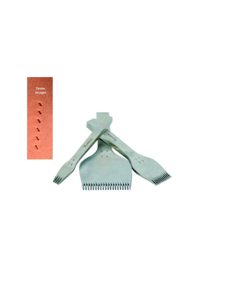 Forquilla de Cop per Perforar Cuir Vergez Blanchard N°03 – 2 i 7 dents – 9 mm entre puntes