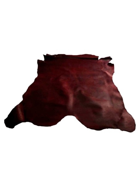 Oiled Calfskin for Shoeing, Cherry Color, 1.5 mm