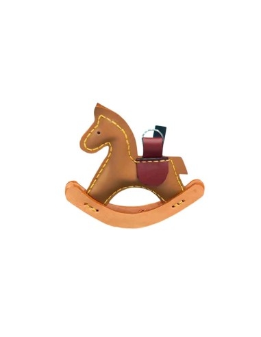 Free pattern for a leather keychain – Rocking horse