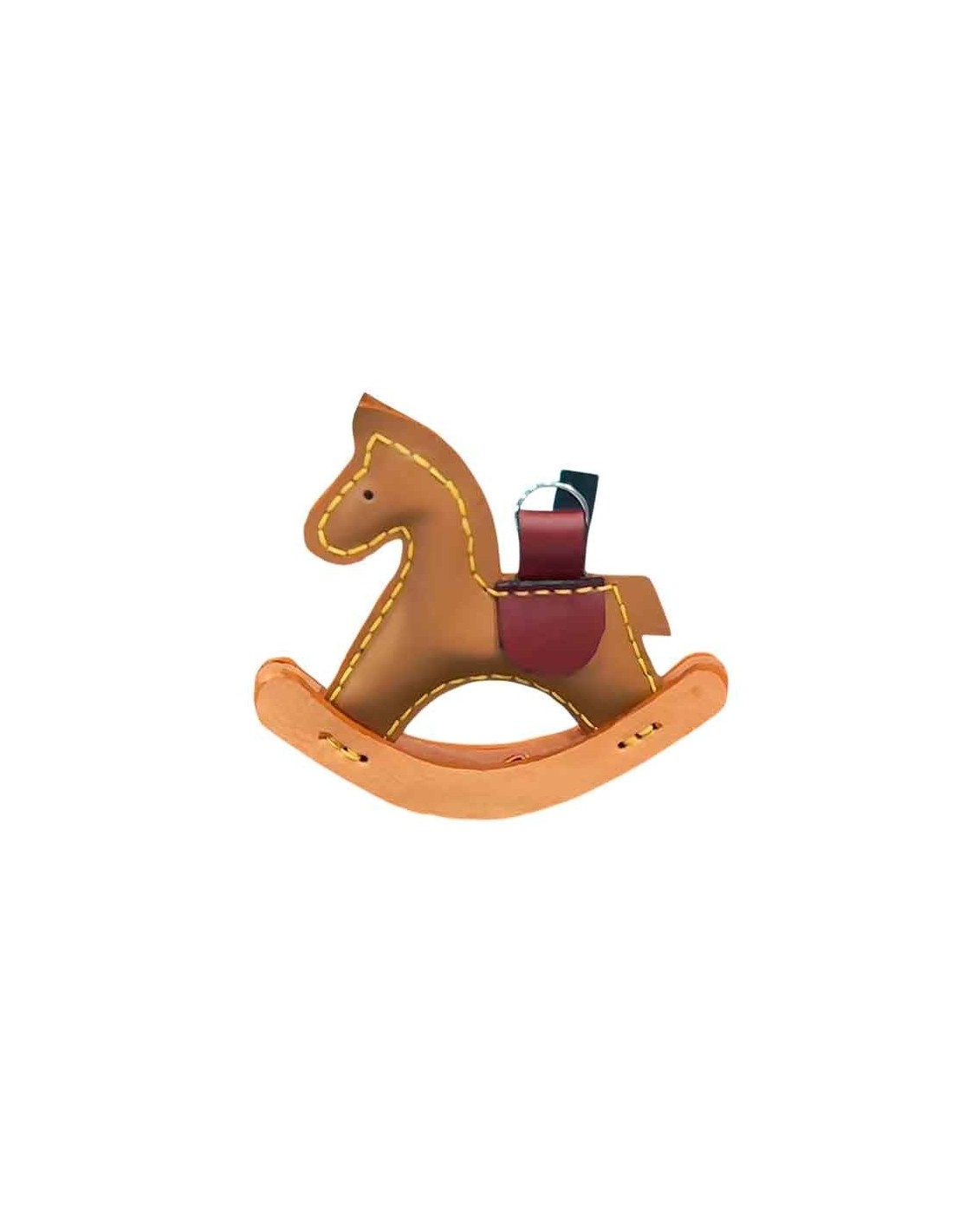 Free pattern for a leather keychain – Rocking horse