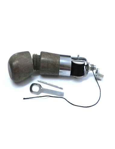 Awl with thread for sewing leather. Tool for sewing leather
