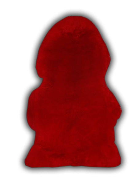 Tapete de pelo, mouton de cor vermelha.