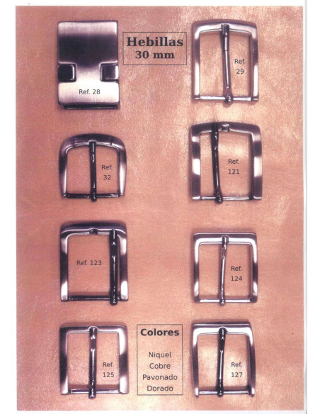 Fivelas para cintos de 30mm de largura.