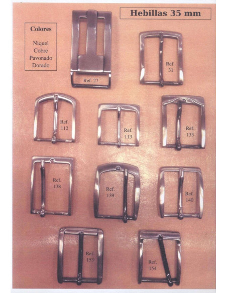 Fibbia per cintura con perno da 35 mm.