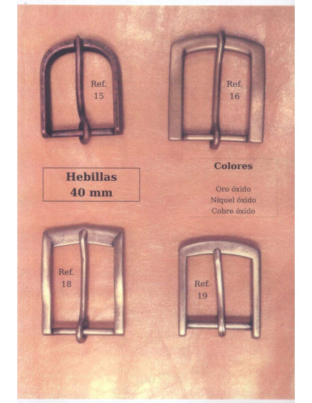 Fibbie per cinture. Fibbie da 40 mm.