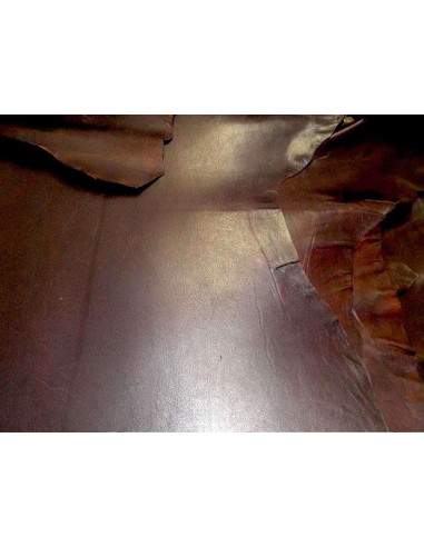 Oiled goatskin. Chocolate brown goatskin