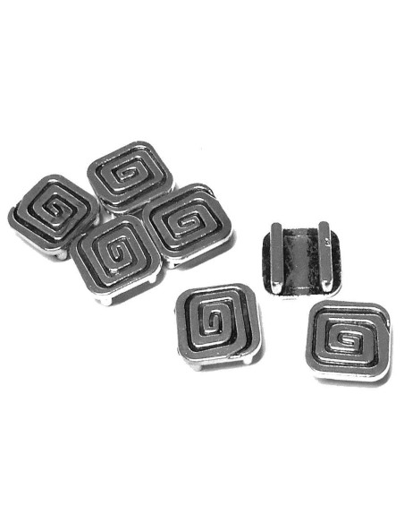 Contas para tiras ou fitas planas. Moldura com motivo espiral.