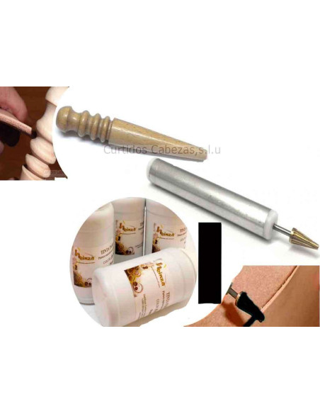 OUTILS POUR APPLIQUER L'ENCRE SUR LA BORDURE EN CUIR