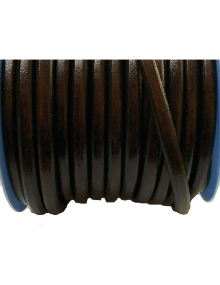 CORDÃO DE COURO MARROM 10MM