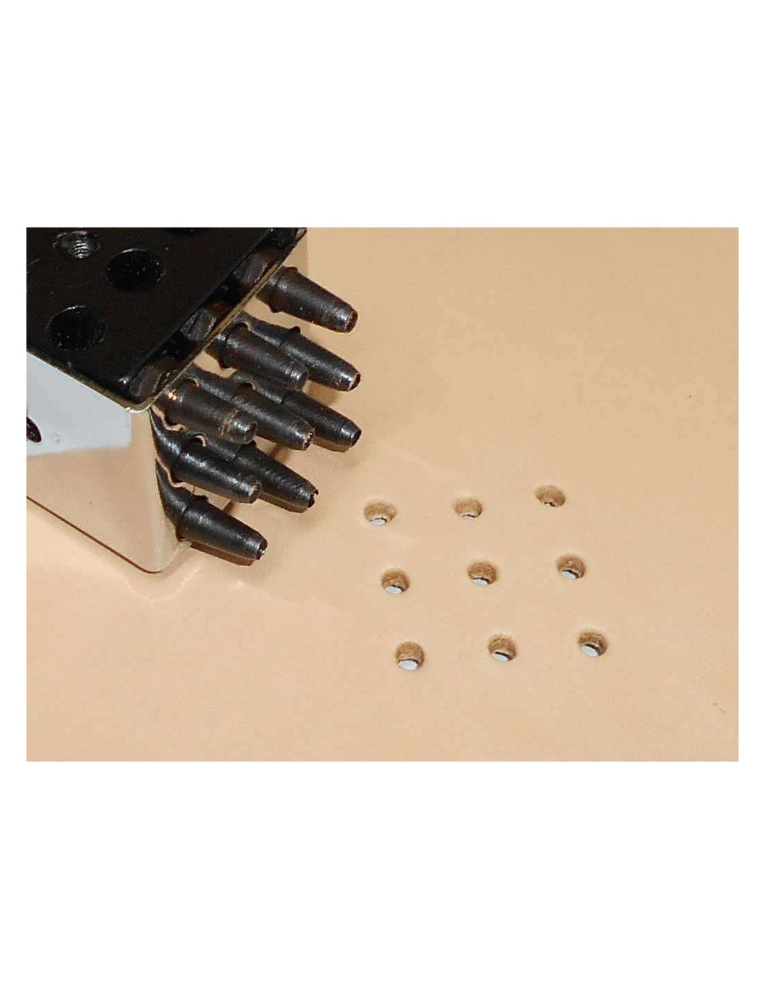Mini ensemble de poinçons en cuir multifonctions, 1 ensemble de poinçons  ovales pour poignée taille de l'outil BONY3134