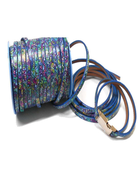 STRAP OF VAQUETILLA. MULTICOLOR PRINTED LEATHER STRAP