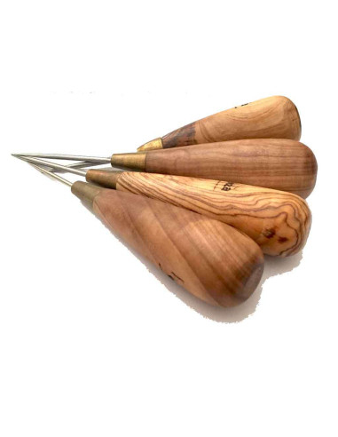 Awls with Olive Wood Handle. Punch and Lance